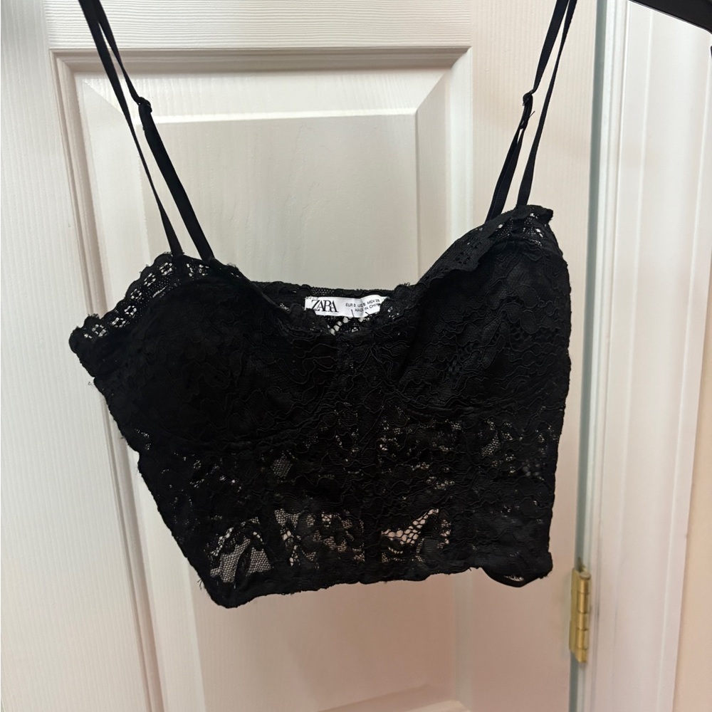 Zara black lace corset top